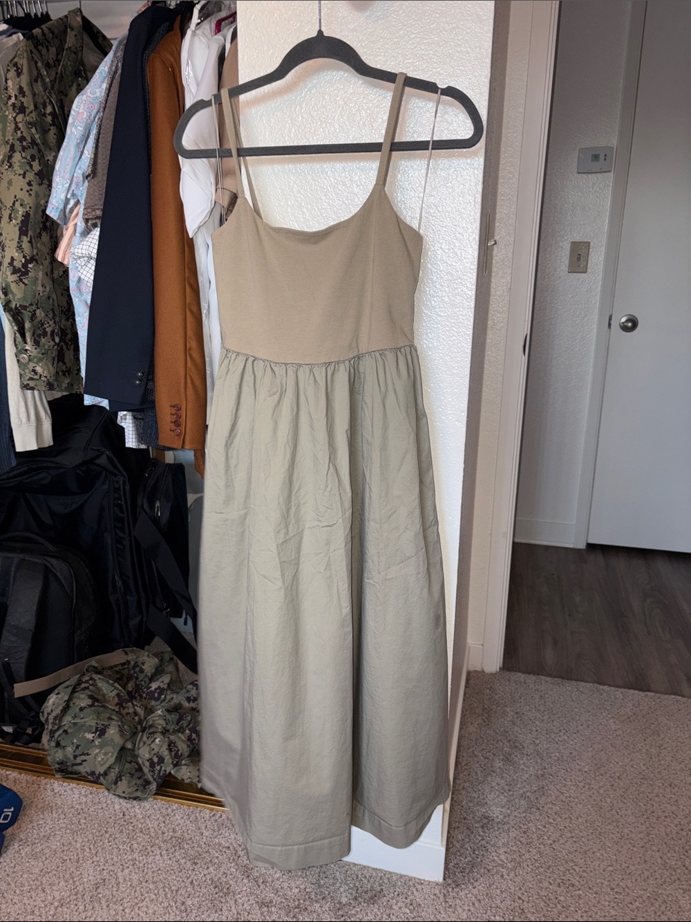 Old Navy Two-Tone Olive Midi Dress